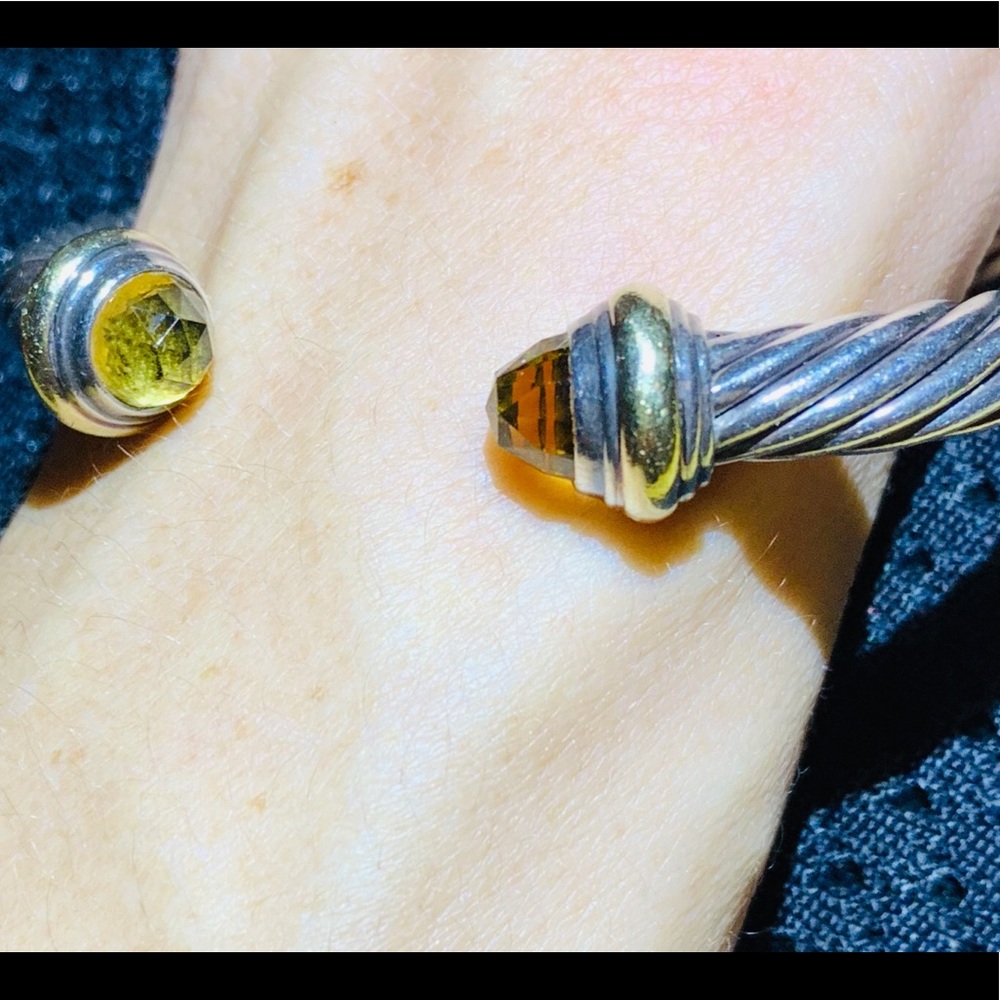 David Yurman 7mm 14k gold silver citrine bracelet
